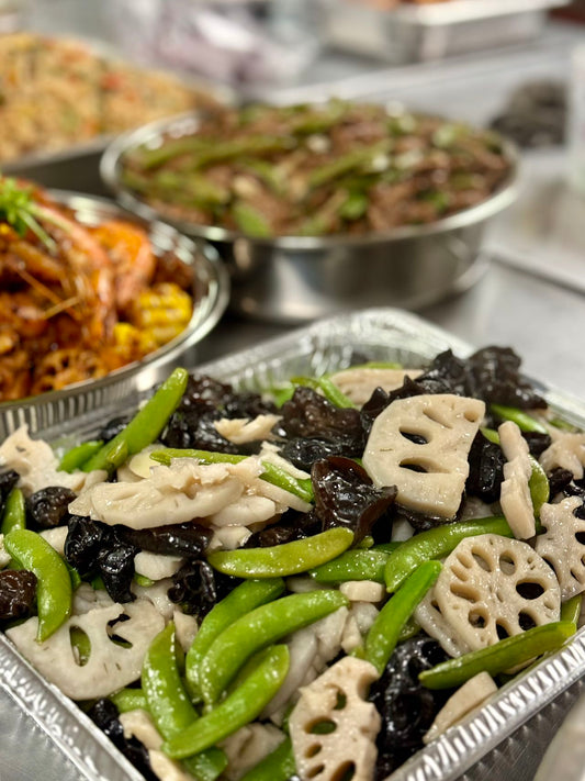 Stir-fried black fungus, lotus root, green beans/Pictures and prices are for display only, please contact us before placing an order